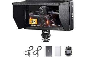 GODOX GM55 Touch Screen DSLR Camera Field Monitor 5.5 Inch 4K 410nit 4K HDMI in and Out Exposure Focus 3D LUT 160°Wide View Angle DC/Battery 8V/1.5A Powered 1920x1080 IPS with Sun Visor