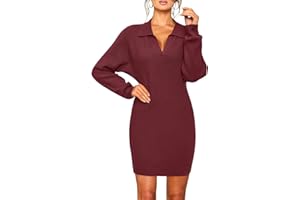 Arach&Cloz Jumper Dress for Women UK Winter Long Sleeve Knitted Dresses Sweater Without Belt