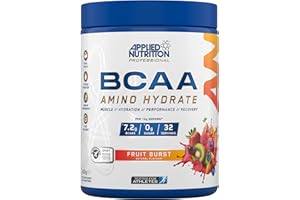 Applied Nutrition BCAA Powder - Branched Chain Amino Acids BCAAs Supplement, Amino Hydrate Intra Workout & Recovery Energy Drink (450g - 32 Servings) (Fruit Burst)