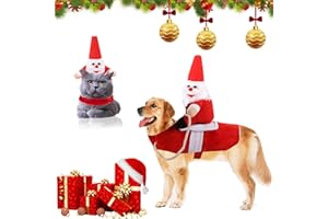 DONGSZQ Costume de Noël pour Chien, Déguisement de Père Noël pour Chien, Vêtements de Noël pour Animaux de Compagnie, Cosplay Fête de Noël pour Animaux de Compagnie pour Chien et Chat (L)