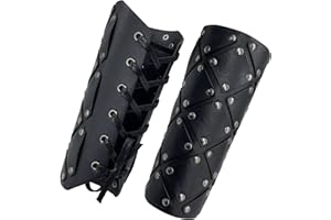 HiiFeuer Parabraccia in Stile Brigantino Medievale, Guanto da Combattimento da Mercenario in Finta Pelle, Protezione per Braccia da Cavaliere Rinascimentale, Stile Vintage