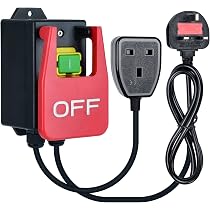 Vernijtrdy 120V Single Phase On/Off Switch With Emergency Stop Paddle - For Table Saws & Router Tables