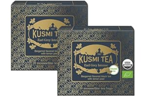 ‎KUSMI TEA Kusmi Tea - 2er Pack - Earl Grey Intense BIO - Bio Earl Grey Schwarzer Tee mit Kräftiger Bergamotte und würziger Zitrone - Koffeinhaltiger Tee - 2x20 Teebeutel
