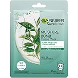 Garnier Moisture Bomb Tissue Mask, Green Tea Hydrating Tissue Face Sheet Mask Combination Skin 28 g