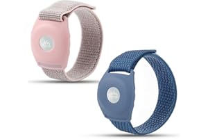 NQEUEPN 2pcs Holder for Princess Cruise Medallion, Blue & Pink Adjustable Bracelet for Princess Medallion with Magic Adhesive Strap Nylon Protective Watch Band Wristband Accessories for Men Women