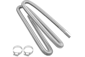 FLOEPX Abgasrohr Standheizung,200 CM Abgasschlauch für Stromerzeuger,Auto Edelstahl Abgasrohr,Abgasschlauch,Edelstahl Auspuff Schalldämpfer,mit Zwei Edelstahlklammern für Diesel Heizung