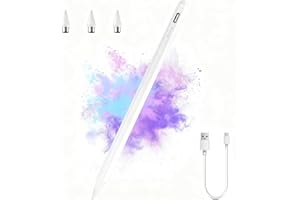 CKDSA Lapiz Universal para Tablet Compatible con iPad iPhone Samsung Xiaomi Huawei Android Carga Rápida Alta Precisión Rechazo de Palma Detección de Inclinación Stylus Punta Fina 1.45mm Incluye 3 Puntas