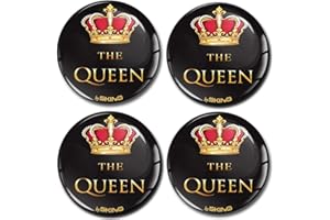 SkinoEu® 4 x 60mm 3D Silicona Adhesivo Pegatinas Stickers Universal Tapas de Rueda de Centro Tapacubos para Coche Auto Tuning Brillo The Queen A 4960