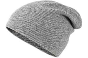Lallier Berretto Unisex 100% Puro Cachemire, Cappello con Risvolto a Costine Caldo Morbido con Confezione Regalo per Donne e Uomini