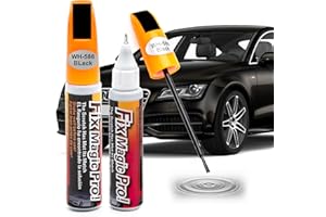 TNSLAND 2 Stück Auto Lackstift Schwarz Glänzend, 12ml Schwarzer Lackstift Auto mit Federn und Pinsel, Professioneller Kratzer Entferner Auto Schwarz, Autolack Schwarz für Auto Kratzer