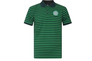 CELTIC F.C. Celtic FC Mens Polo Shirt Striped Marl Yarn Dye Official Football Gift
