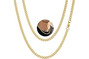 PROSTEEL Collana Uomo Donna a Catena Barbazzale Cubana Hip Hop Sottile Grande Robusta Grossa, Larga 3 6 9 12 mm, Lunghezze 35-75 cm, Acciaio INOX/Placcato Oro, Argento Oro Nero (con Confezione)