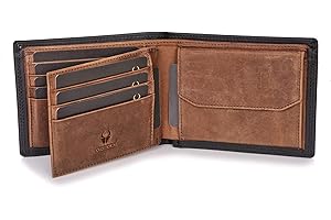 DONBOLSO Portafoglio Zurigo | Portafoglio Uomo con Portamonete | Grande Portafoglio Uomo Pelle | Portafoglio Uomo con Protezione RFID | Vintage Nero e Marrone