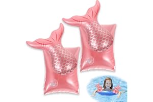 AOREETY Aid Swimming Inflatable Armbands for Kids Boys Girls, Cute Float Arm Sleeves Fun Water Toys Armbands Accessories for Beginner Learning Training Swimming Pool Beach Safety