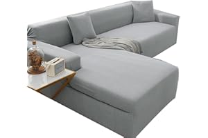 uyeoco Sofabezug Couchbezug Sofa Überwurfdecke L Form/U Form/Ecksofa 3/2/4 Sitzer Sofahusse Beige/Grau rutschfest Sofa Abdeckung Hund Katze Sitzflache Sofaschoner ( Color : K , Size : 190-230cm )