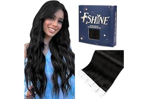 Fshine Veri Capelli Biadesivo Extension 30CM Extension Adesivo Capelli Lisci 20pcs Neri Extension Colore 1B Invisibili Adesive Umani Capelli Extension 30g Tape in Real Hair Extension