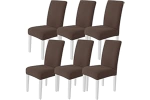 Ystyle Fundas Sillas De Comedor Pack 6, Fundas Sillas Ajustables, Cubre Sillas Elástico Universal, Funda Sillas Comedor Desmontables Lavables para Banquetes Hogar Restaurante Hotel, Camello