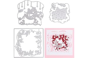 GLOBLELAND 3Pcs Fairy Tale Frame Cutting Dies Metal Fairy Plants Embossing Stencils Die Cuts for Paper Card Making Decoration DIY Scrapbooking Album Craft Decor