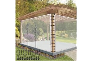Aoisavch Rideau gazebo Transparent avec Porte zippée, 0,3 mm d'épaisseur, étanche, Isolation Thermique, pavillon porche (Color : Clear, Size : 8.2x8.2'/2.5x2.5m)
