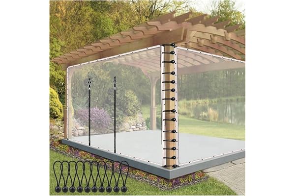 Aoisavch Rideau Gazebo Transparent avec Porte zippée, 0,3 mm d'épaisseur, étanche, Isolation Thermique, pavillon Porche (Color : Clear, Size : 8.2x8.2'/2.5x2.5m)
