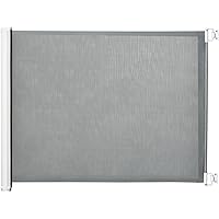 PawHut Retractable Pet Safety Gate, Folding Stair Barrier, Guard Door - Grey