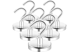 Swihorab Ganchos Magnéticos, 8 Piezas - Imanes de Neodimio Súper Fuertes de 20 kg con Ganchos de 32 mm