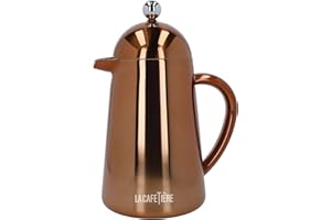 La Cafetière Havana Copper Stainless Steel Double Walled Cafetière, Eight Cup, Gift Boxed