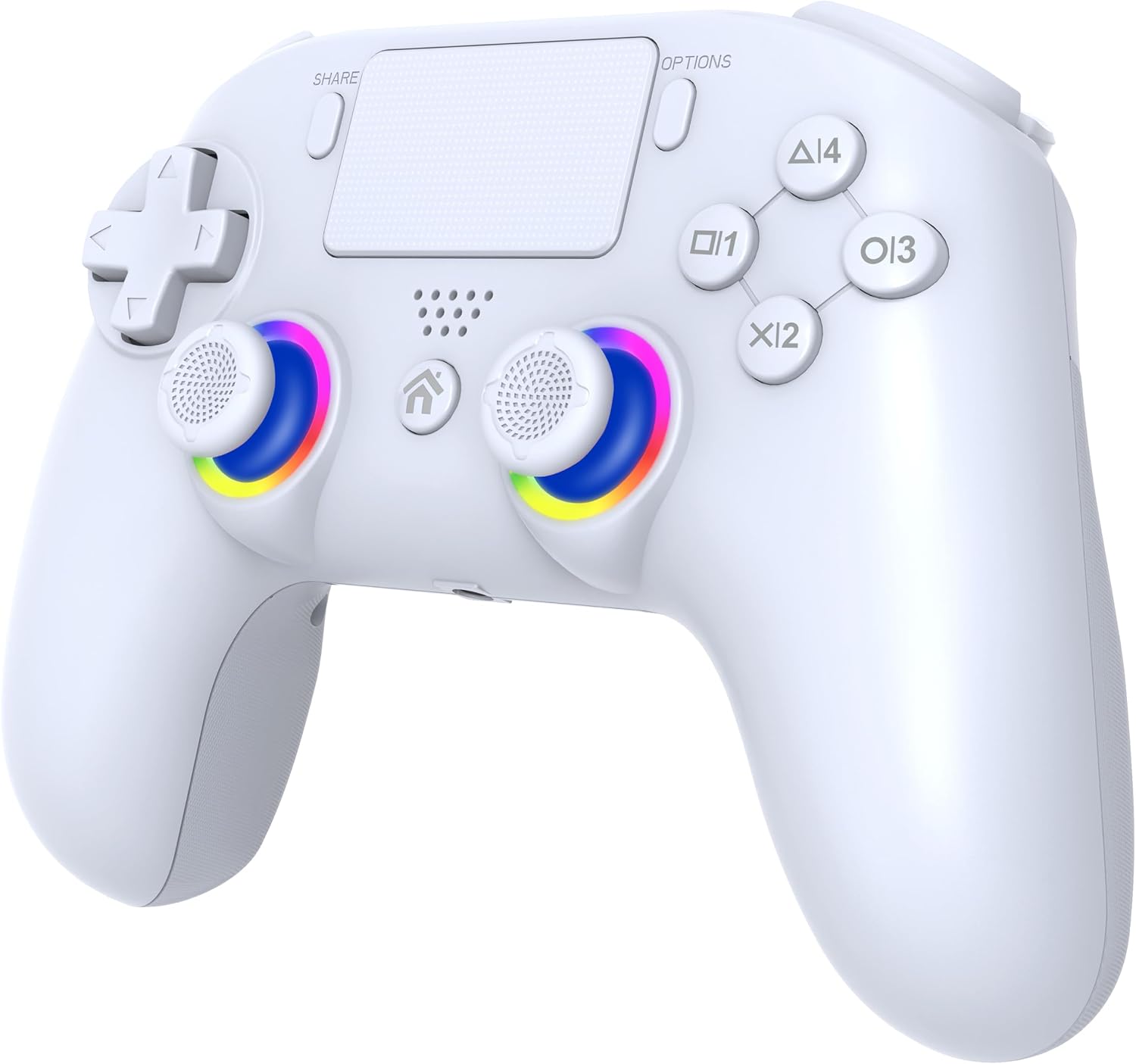 Subsonic – Mando Inalámbrico para PS5 con Palancas y LED Programables, Función de Vibración y Táctil – Mando PS5 Blanco