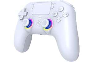 Subsonic - Mando inalámbrico para PS5 con paletas y LED programables, vibración y función táctil - Mando PS5 blanco