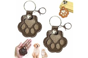 2pcs Dog Hair Collector Keychain,Charm Memorial Storage Box,Cat Hair Collector Keychains,Pet Fur Keepsake KeyChain,Portable Pet Hair Storage,Leather Keychains,Cute Dogs Paw Pendant Hanging(C)
