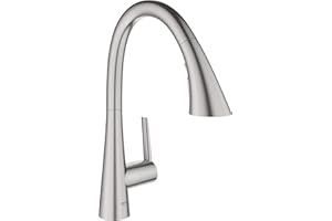 Grohe Zedra Supersteel- grifo de cocina, caño en C, triple spray, 1/2, gris (32294DC2)
