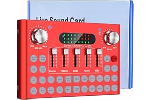 Audio Interface Podcast Equipment Bundle, Sicomne Set DJ Mixer Audio Streaming Podcast Microphone Controllers Studio Condenser Mic Gaming PC Phone Recording Card Sound Board Streaming Karaoke PC Phone