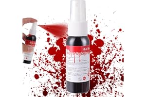 Go Ho Blood Splatter Fake Blood Washable(1.06 oz),Halloween Fake Blood Spray Eye Blood Drops Body Paint,Fake Blood for Clothes and Zombie Monster Vampire Clown Costume Cosplay Makeup,30g
