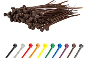 Gocableties - Bridas plastico marrones para cables - 100 Piezas - 150 mm x 3,6 mm - Tamaño pequeño - Resistentes a los rayos