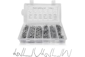 Kunststoff Schweißgerät,HPiano 1200 Stück Edelstahl Hot Staples,Hot Staples Welder Staple 0,8mm / 0,6mm Schweiß-Zubehör,Stoßstangen-Reparatur set,für Autostoßstange Rissreparatur Heißklammern