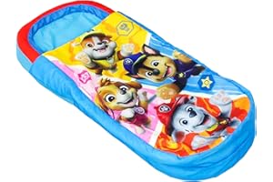 CHARACTER WORLD Pat' Patrouille ReadyBed Lit d'Appoint Enfant Gonflable 2-en-1 avec Couette Intégrée, Matelas Camping, Soirée Pyjama, Pompe et Sac de Transport Inclus, Lavable en Machine, 130x61x23 cm