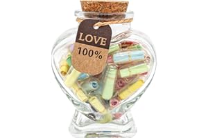 HSXIANG Capsule Letters Message in a Bottle，Lovely Notes Couples Gifts for Boyfriend Girlfriend Wife Friend Birthday Christmas Anniversary Valentine Day. (Transparent colour 30pcs)