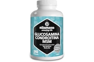 VITAMAZE - AMAZING LIFE Glucosamina Condritina y MSM 1000 mg - Articulaciones y Huesos - 240 Cápsulas de Alta Dosis - Complejo enriquecido con Vitamina C - Claidad Alemana - Vitamaze®
