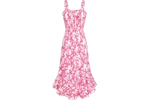 GRACE KARIN Robe Florale Spaghetti à Bretelles Casual pour Femme à la Plage Éte