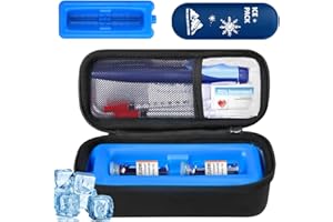 Marvero Insulin kühltasche Reise Tasche - Kühlbox Medikamente Isoliert für Diabetiker, Insulin kühlbox für Insulin-Stifte und Diabetiker-Zubehör Aufbewahrung mit Eisbeutel & Eisziegel