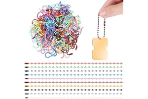 LQIOACU LQI 100 pz Catene a Sfera Colorate Catene con Ciondolo in Metallo Portachiavi Catene a Sfera Colorate Corte con Fibbie Lunghezza Regolabile per Portachiavi con Etichetta