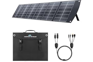 ECOSONIQUE TECHNOLOGY Ecosonique 200W Tragbares SolarPanel, Faltbar Solarmodul mit Kickstand, USB-C PD3.0 & USB-A QC3.0, MC4 & Multi-Output für Stromstationen, Generatoren, Wohnmobile, Camping, Wandern