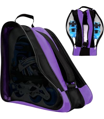 3 Layer Roller Skate Bag With Adjustable Strap - Heavy Duty Oxford Storage For Ice & Figure Skates