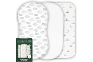 100% Organic Cotton Bassinet Sheets 3 Pack - 33'' x 17'' (84 x 43 cm) | GOTS Certified, Soft Breathable Percale Weave, Universal Fit for Hourglass, Oval & Rectangular Mattress - for Boys & Girls
