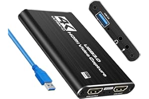 ZHITING Capture Card,4K USB 3.0 HDMI Capture Card,1080P 60FPS Video Capture Card für Live-Streaming/Video-Aufnahme/Online-Unterricht/Medizinische Bildgebung/Game