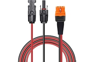 GELRHONR Solar Connector to XT60i Cable, 12AWG Solar to XT60i-F Extension Adapter Cable for Solar Panel RV Portable Power Station Solar Generator (2M/6.5Ft)