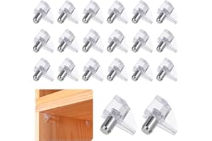 Qianyu 20 clavijas transparentes de 5 milímetros de plástico transparente de repuesto para estante de gabinete, soportes para muebles de cocina, estantes de libros, perforación, tablillas, pasadores