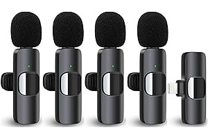 MicQutr Microfono Lavalier Wireless per iOS, Microfono Bluetooth senza fili Mini Mic per Registrazione Video, YouTube, TikTok, Facebook, Live Stream, Plug & Play