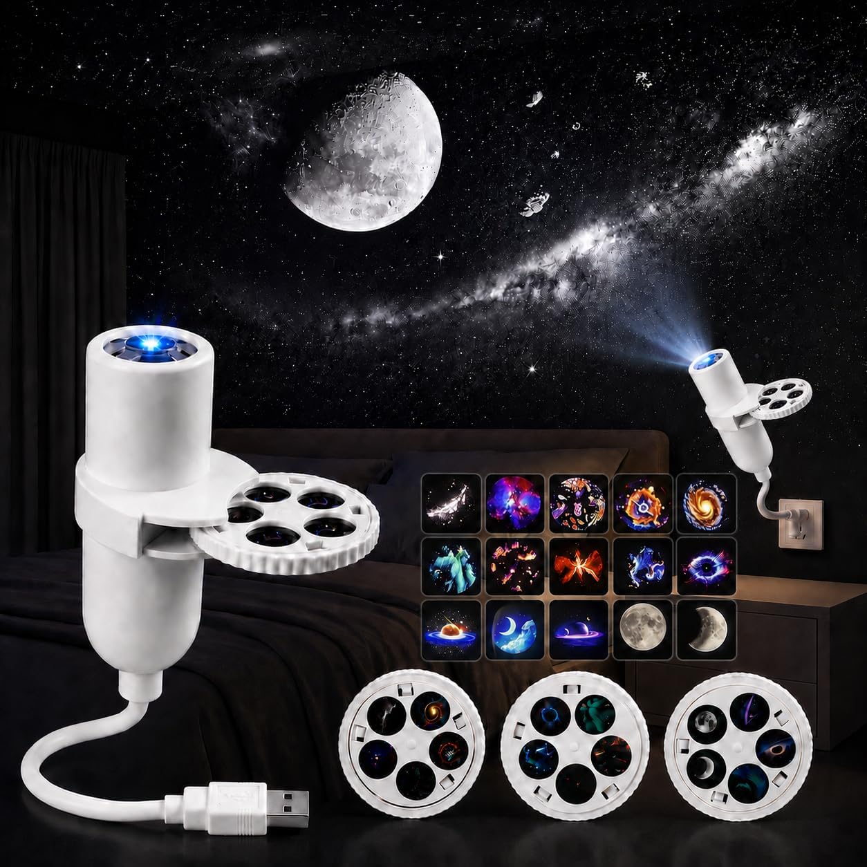 Technische Daten & Spezifikationen : Pipihome Sternenhimmel Projektor HD Galaxy Pr