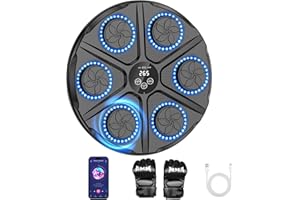 yorraka Music Boxing Machine Adulte - 12 Modes de 12 Vitesse Cible Boxe Mural Musique avec Gants de Boxe - Comptage Intelligent et Bluetooth Musicboxing pour Entraînement à la Maison